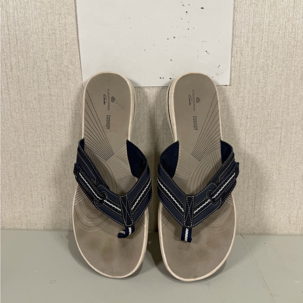 Clarks Cloud Steppers Brinkley Jazz  Flip Flop Sandal Women’s Sz‎ 10